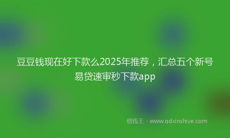 豆豆钱现在好下款么2025年推荐，汇总五个新号易贷速审秒下款app