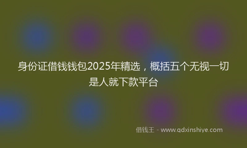 身份证借钱钱包2025年精选，概括五个无视一切是人就下款平台