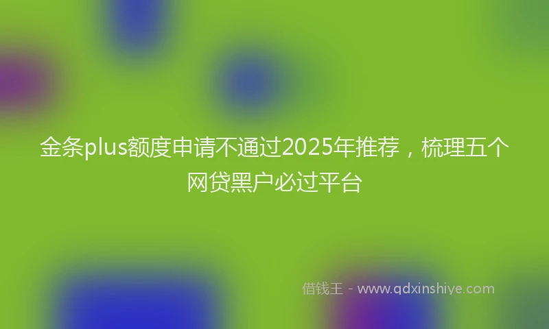 金条plus额度申请不通过2025年推荐，梳理五个网贷黑户必过平台