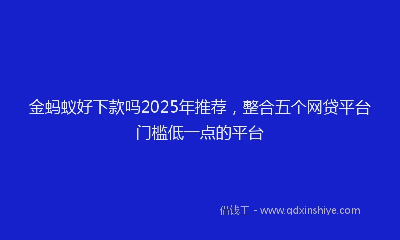 金蚂蚁好下款吗2025年推荐，整合五个网贷平台门槛低一点的平台