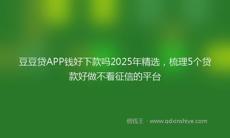 豆豆贷APP钱好下款吗2025年精选，梳理5个贷款好做不看征信的平台