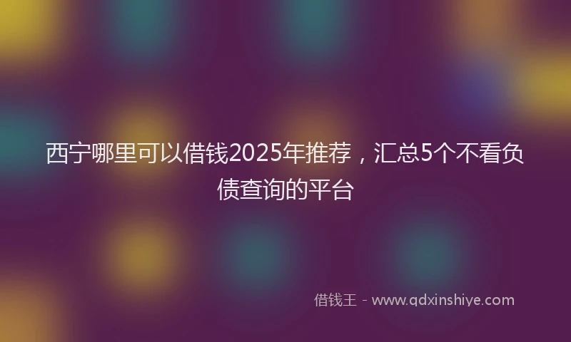 西宁哪里可以借钱2025年推荐，汇总5个不看负债查询的平台