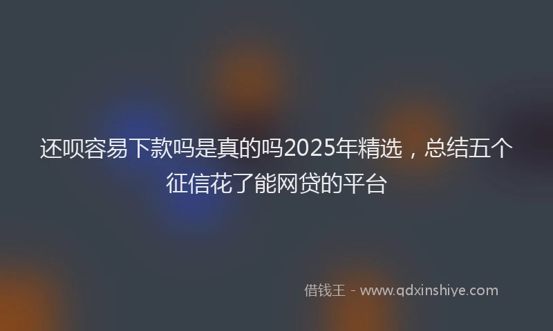 还呗容易下款吗是真的吗2025年精选，总结五个征信花了能网贷的平台