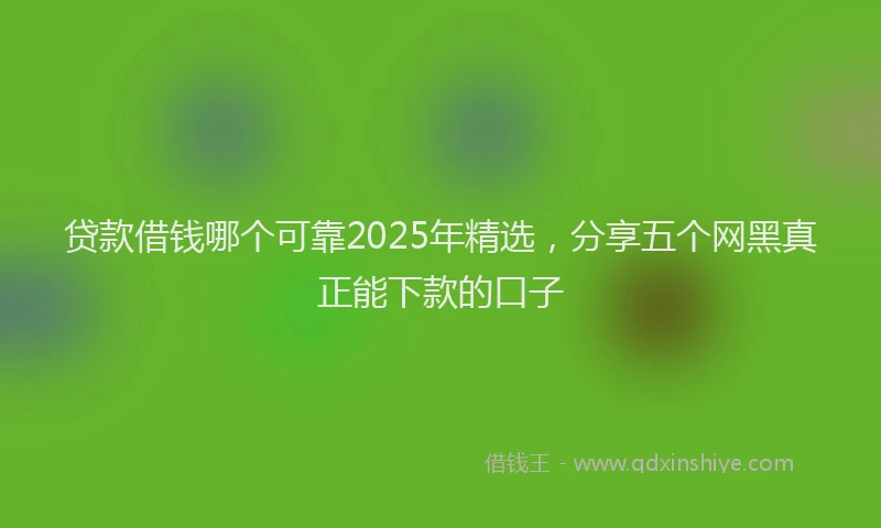 贷款借钱哪个可靠2025年精选，分享五个网黑真正能下款的口子
