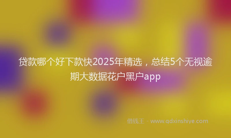 贷款哪个好下款快2025年精选，总结5个无视逾期大数据花户黑户app