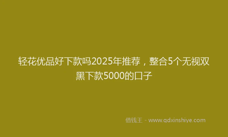轻花优品好下款吗2025年推荐，整合5个无视双黑下款5000的口子