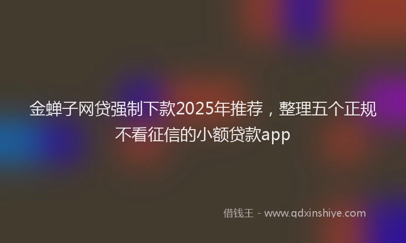 金蝉子网贷强制下款2025年推荐，整理五个正规不看征信的小额贷款app