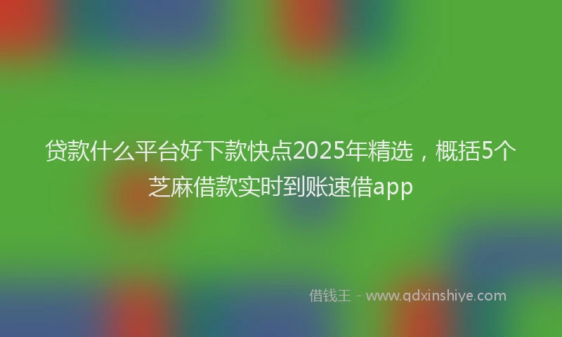 贷款什么平台好下款快点2025年精选，概括5个芝麻借款实时到账速借app