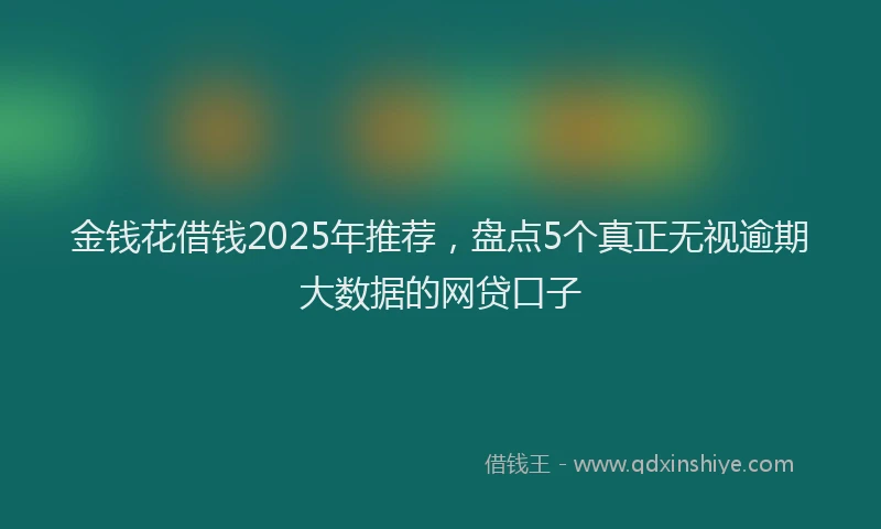 金钱花借钱2025年推荐，盘点5个真正无视逾期大数据的网贷口子
