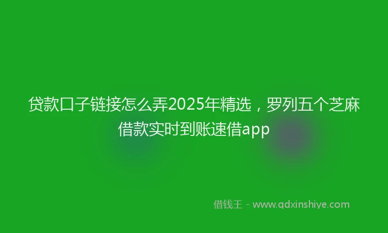 贷款口子链接怎么弄2025年精选，罗列五个芝麻借款实时到账速借app