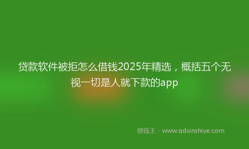 贷款软件被拒怎么借钱2025年精选，概括五个无视一切是人就下款的app