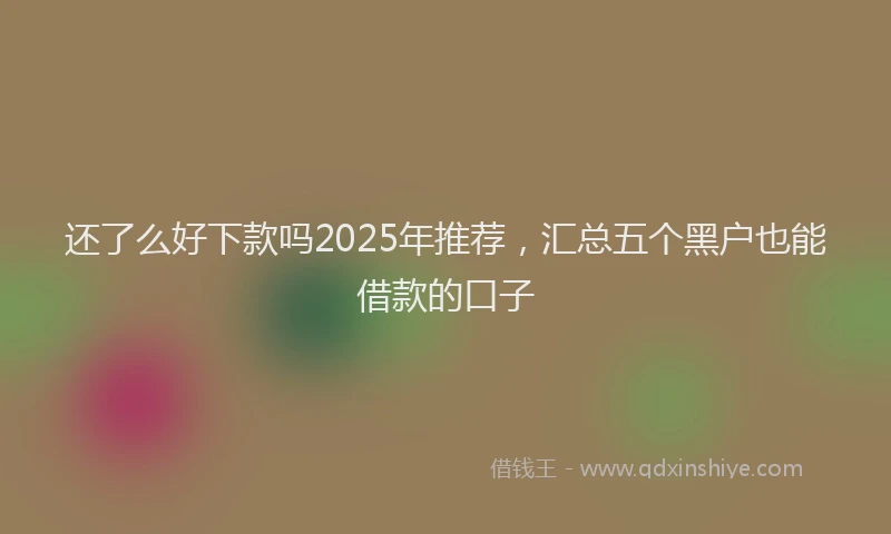 还了么好下款吗2025年推荐，汇总五个黑户也能借款的口子