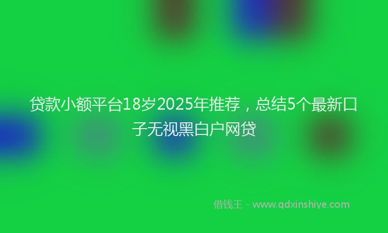 贷款小额平台18岁2025年推荐，总结5个最新口子无视黑白户网贷