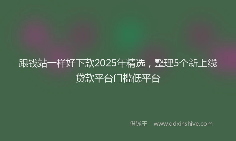 跟钱站一样好下款2025年精选，整理5个新上线贷款平台门槛低平台