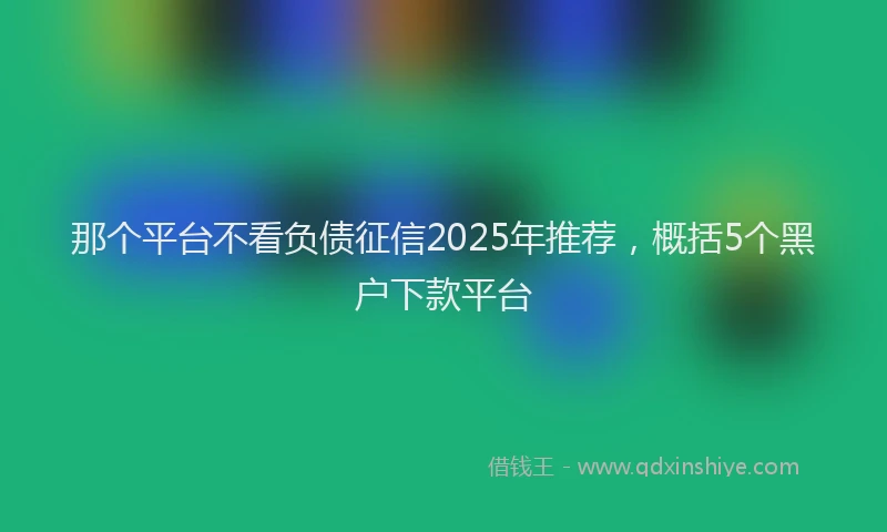 那个平台不看负债征信2025年推荐，概括5个黑户下款平台