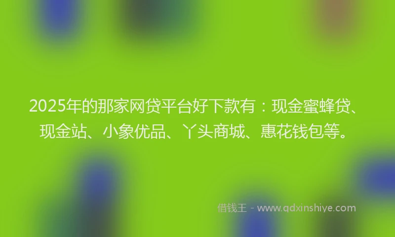 2025年的那家网贷平台好下款有：现金蜜蜂贷、现金站、小象优品、丫头商城、惠花钱包等。