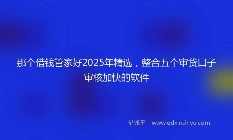 那个借钱管家好2025年精选，整合五个审贷口子审核加快的软件