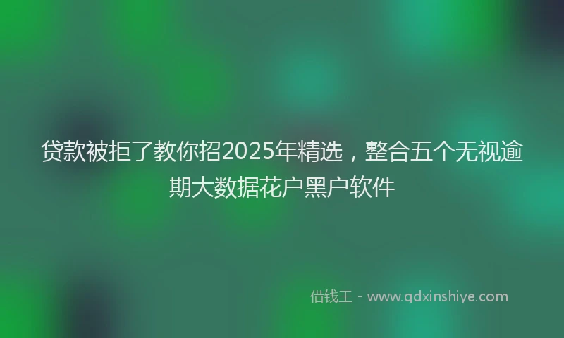 贷款被拒了教你招2025年精选，整合五个无视逾期大数据花户黑户软件