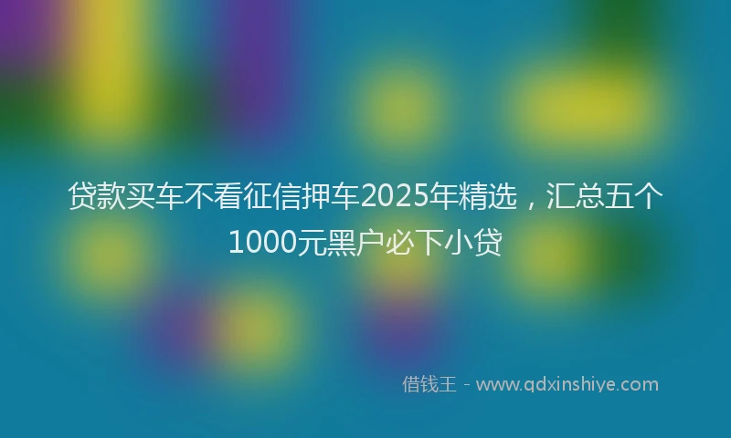 贷款买车不看征信押车2025年精选，汇总五个1000元黑户必下小贷