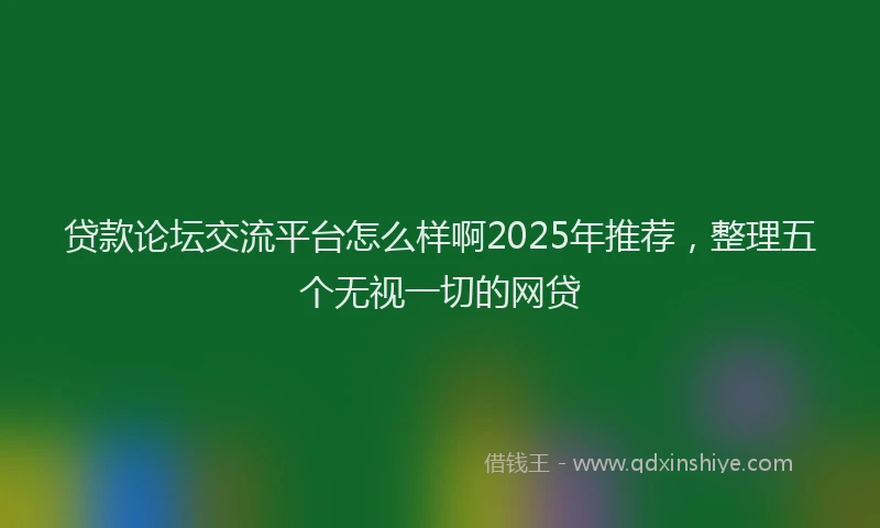 贷款论坛交流平台怎么样啊2025年推荐，整理五个无视一切的网贷