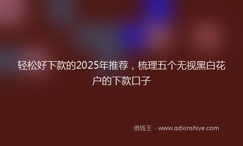 轻松好下款的2025年推荐，梳理五个无视黑白花户的下款口子