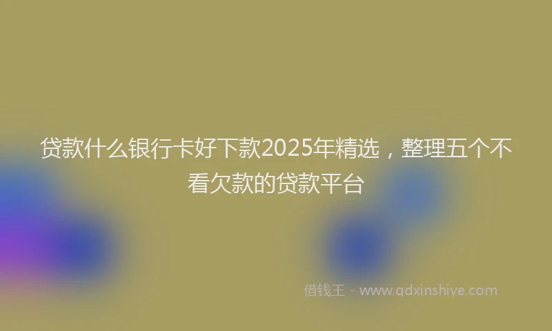 贷款什么银行卡好下款2025年精选，整理五个不看欠款的贷款平台