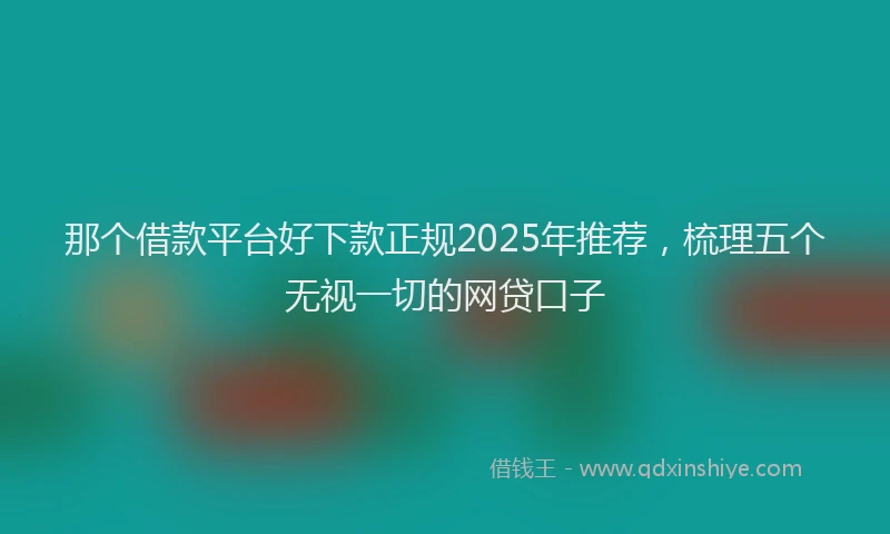那个借款平台好下款正规2025年推荐，梳理五个无视一切的网贷口子