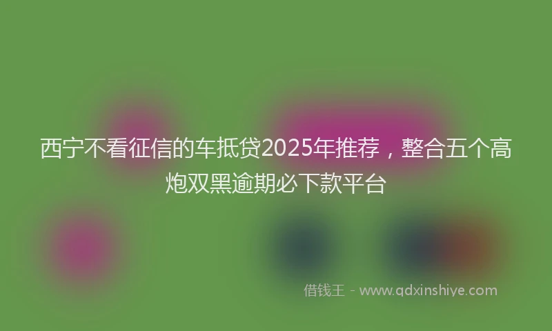 西宁不看征信的车抵贷2025年推荐，整合五个高炮双黑逾期必下款平台