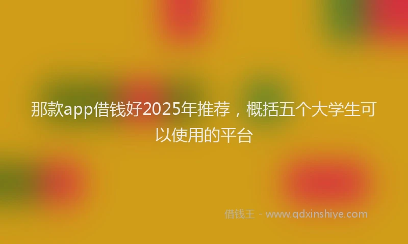 那款app借钱好2025年推荐，概括五个大学生可以使用的平台