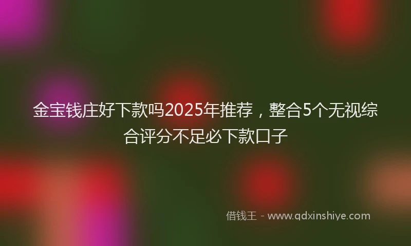 金宝钱庄好下款吗2025年推荐，整合5个无视综合评分不足必下款口子