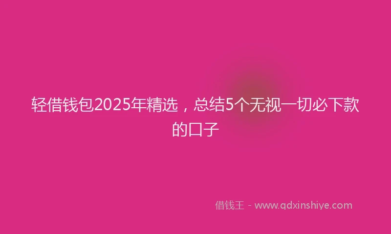 轻借钱包2025年精选，总结5个无视一切必下款的口子