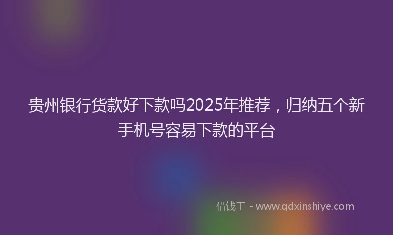 贵州银行货款好下款吗2025年推荐，归纳五个新手机号容易下款的平台