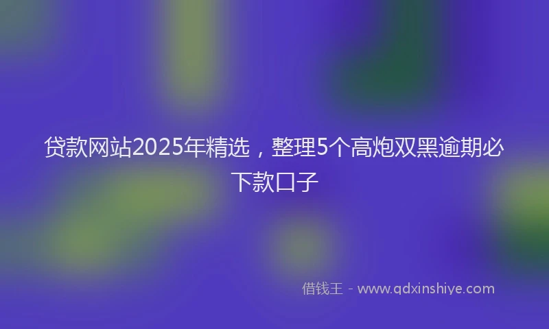 贷款网站2025年精选，整理5个高炮双黑逾期必下款口子