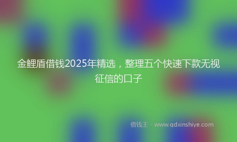 金鲤盾借钱2025年精选，整理五个快速下款无视征信的口子