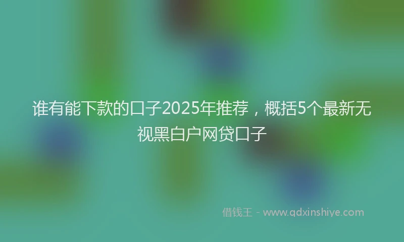 谁有能下款的口子2025年推荐，概括5个最新无视黑白户网贷口子