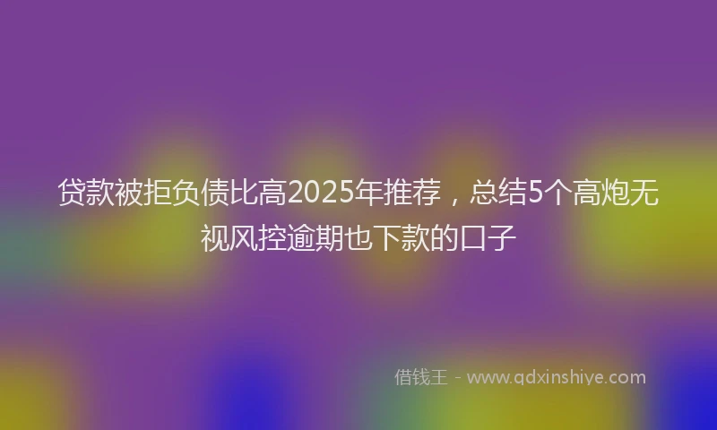 贷款被拒负债比高2025年推荐，总结5个高炮无视风控逾期也下款的口子