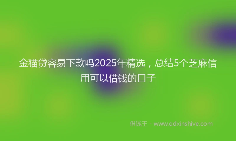 金猫贷容易下款吗2025年精选，总结5个芝麻信用可以借钱的口子