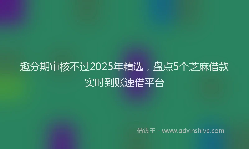 趣分期审核不过2025年精选，盘点5个芝麻借款实时到账速借平台