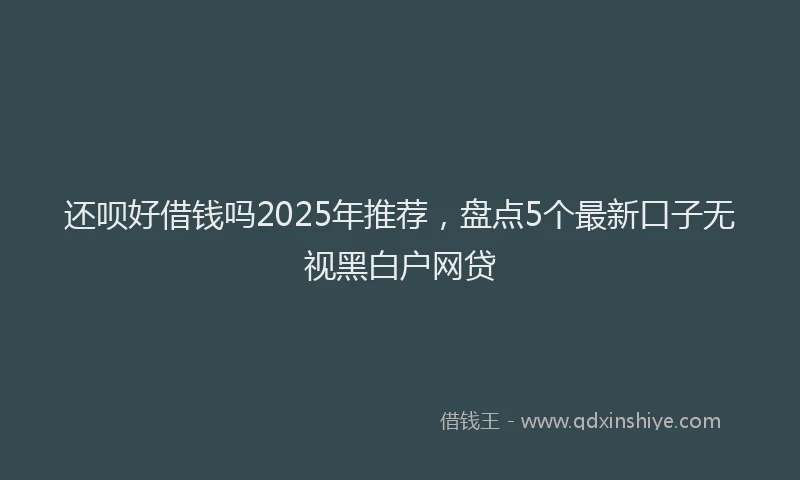 还呗好借钱吗2025年推荐，盘点5个最新口子无视黑白户网贷