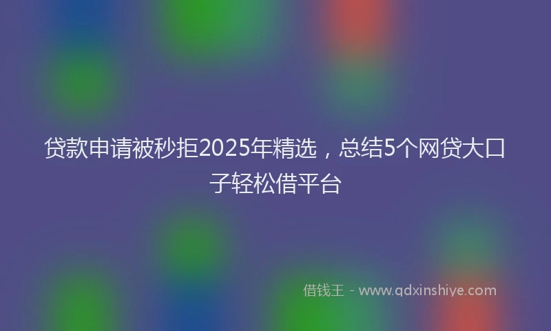 贷款申请被秒拒2025年精选，总结5个网贷大口子轻松借平台