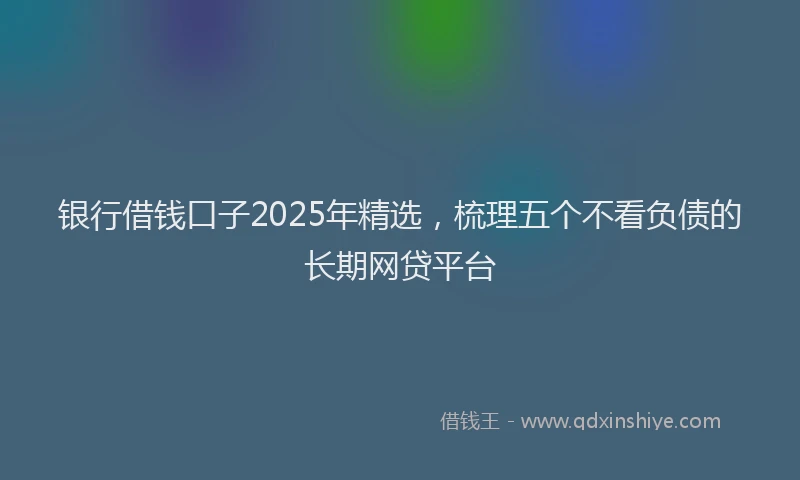银行借钱口子2025年精选，梳理五个不看负债的长期网贷平台