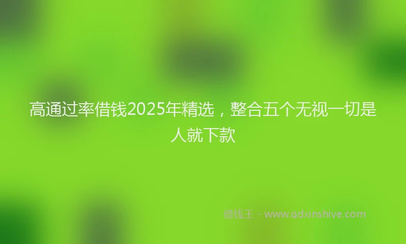 高通过率借钱2025年精选，整合五个无视一切是人就下款