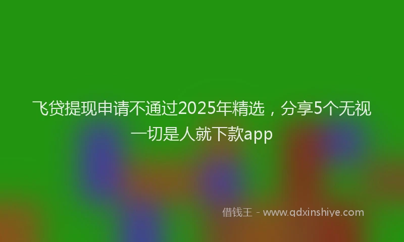 飞贷提现申请不通过2025年精选，分享5个无视一切是人就下款app