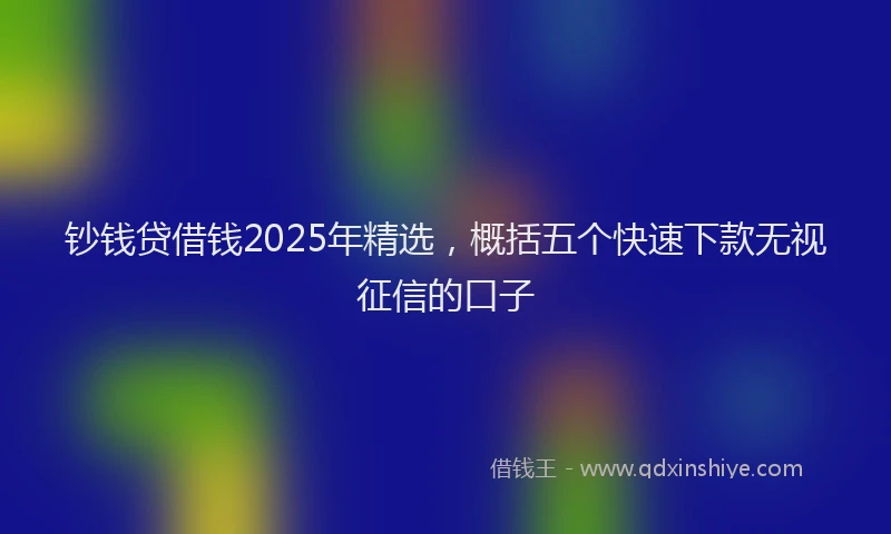钞钱贷借钱2025年精选，概括五个快速下款无视征信的口子