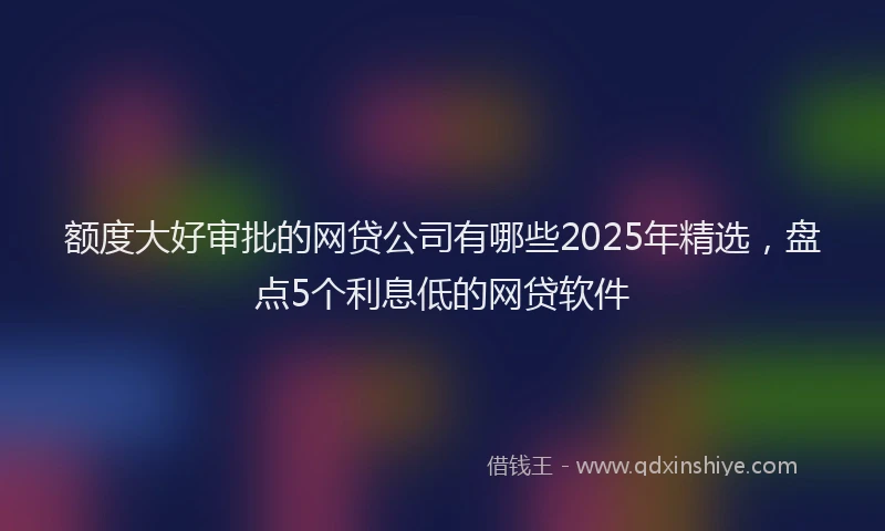 额度大好审批的网贷公司有哪些2025年精选，盘点5个利息低的网贷软件