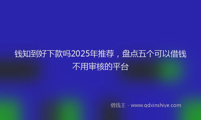 钱知到好下款吗2025年推荐，盘点五个可以借钱不用审核的平台