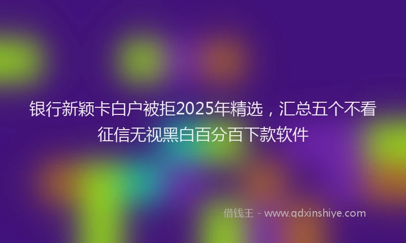 银行新颖卡白户被拒2025年精选，汇总五个不看征信无视黑白百分百下款软件