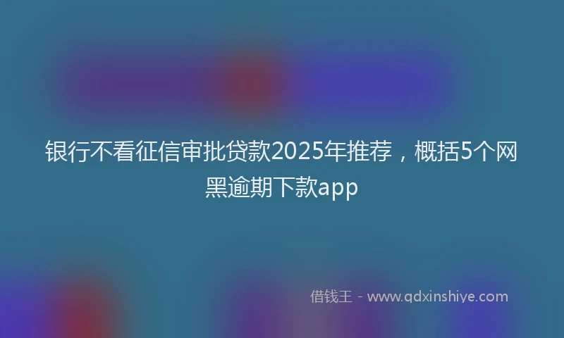 银行不看征信审批贷款2025年推荐，概括5个网黑逾期下款app