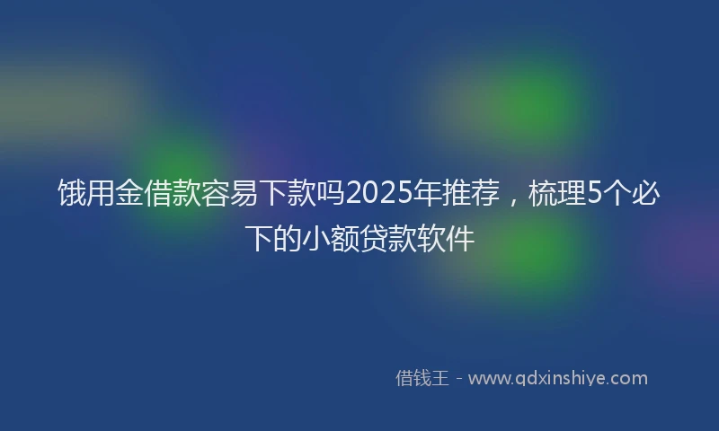 饿用金借款容易下款吗2025年推荐，梳理5个必下的小额贷款软件