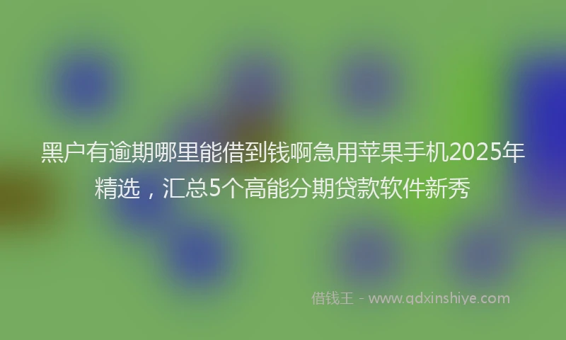 黑户有逾期哪里能借到钱啊急用苹果手机2025年精选，汇总5个高能分期贷款软件新秀
